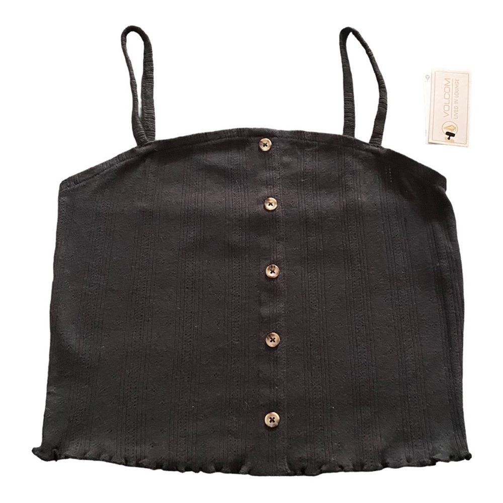 NWT-VOLCOM-BLACK CROP TOP-SIZE SMALL